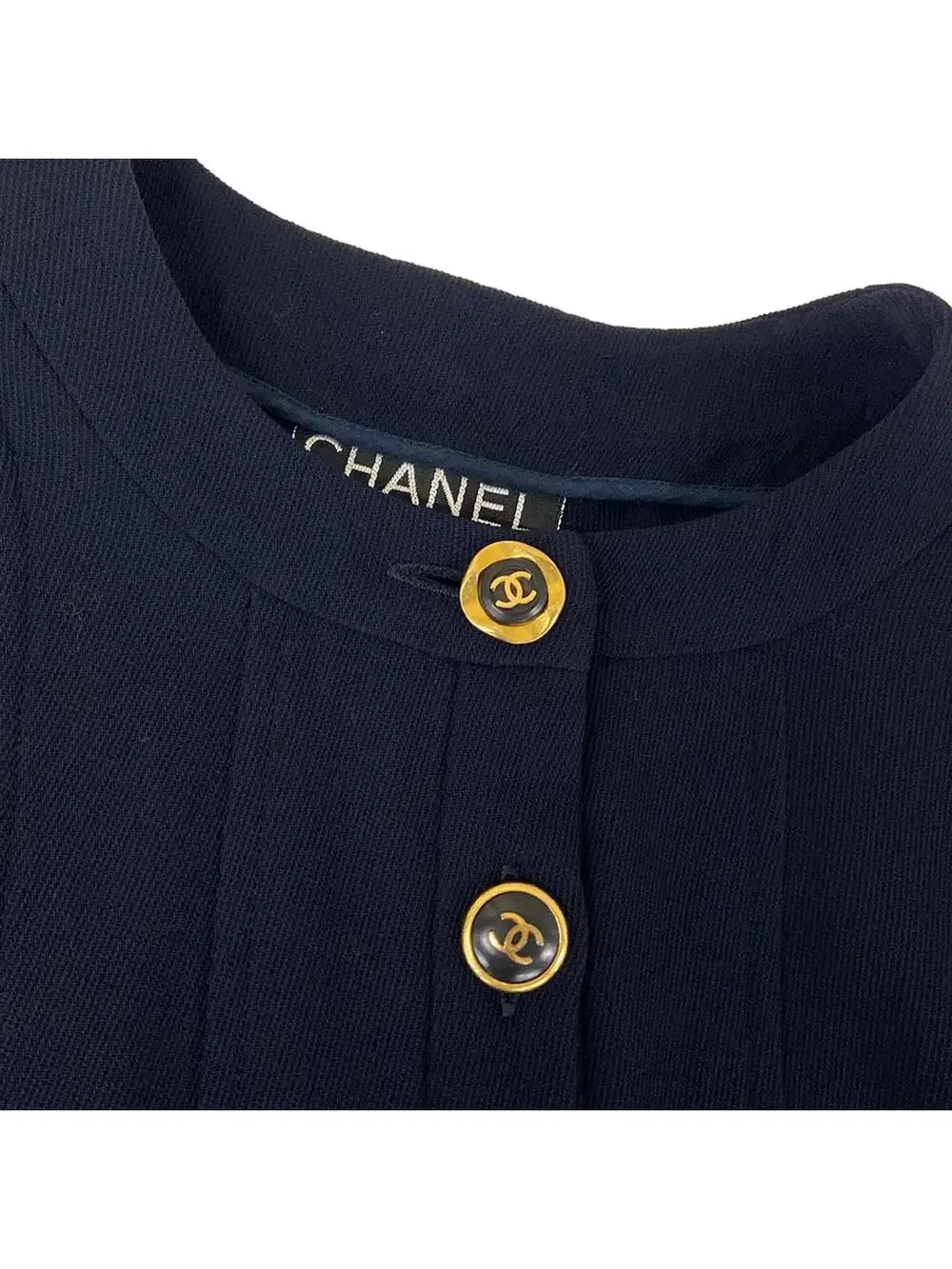 Chanel Navy Outer Fabric] Wool Women's #339226C12B
